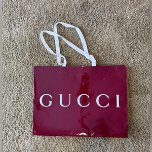 Gucci Red Shopping Bag with White Accents